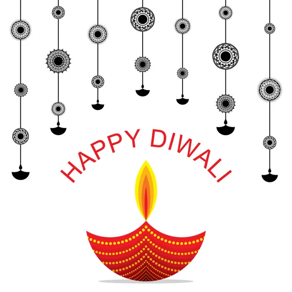 Ευτυχισμένο diwali σχεδιασμού ευχετήρια — Διανυσματικό Αρχείο