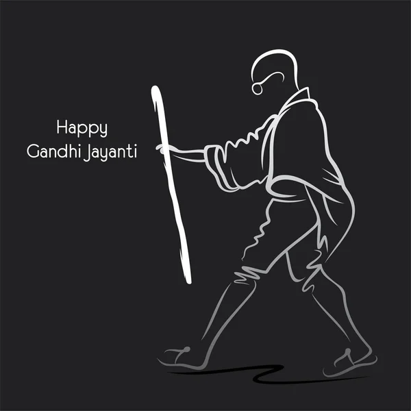 Poster Mahatma Gandhi untuk Gandhi Jayanti - Stok Vektor