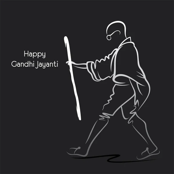 Cartel de Mahatma Gandhi para Gandhi Jayanti — Vector de stock