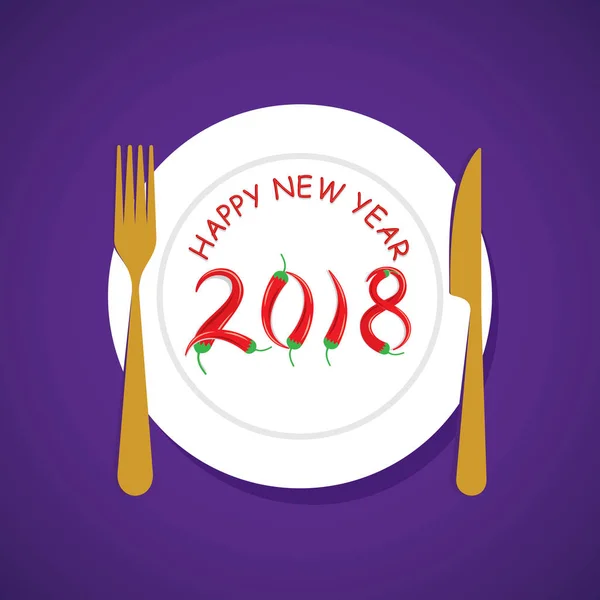 Návrh plakátu šťastný nový rok 2018 — Stockový vektor