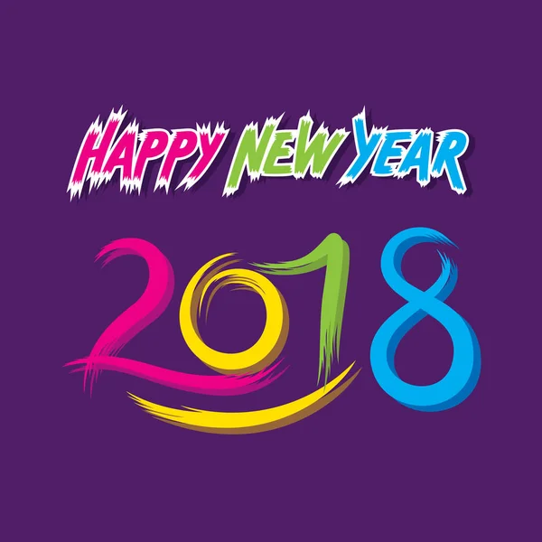 Mutlu yeni yıl 2018 tebrik tasarım — Stok Vektör