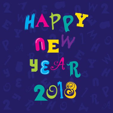 mutlu yeni yıl 2018 poster tasarımı