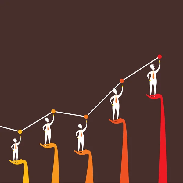 Gráfico de crescimento dos empresários — Vetor de Stock