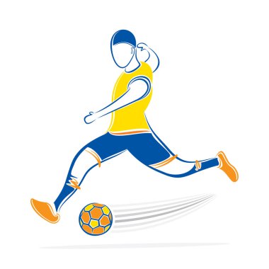 Futbolcu topa vuruyor