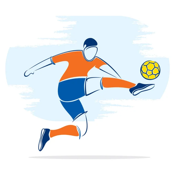 Calcio calciatore palla — Vettoriale Stock