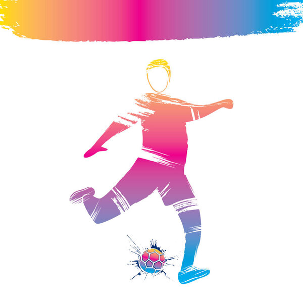 colorful soccer player design