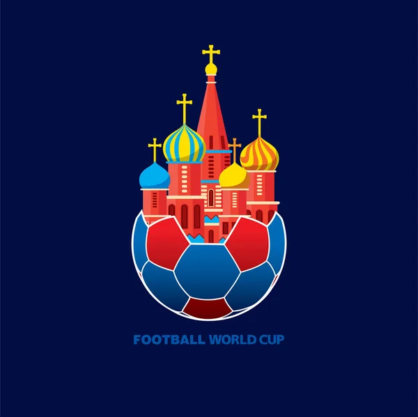 Copa del mundo de fútbol 2018 diseño de póster o saludo — Archivo Imágenes Vectoriales