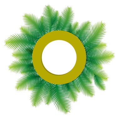 Yeşil palmiye ağacı yaprak tasarımı tebrik