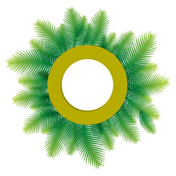 Groene palmtak boom ontwerp groet — Stockvector