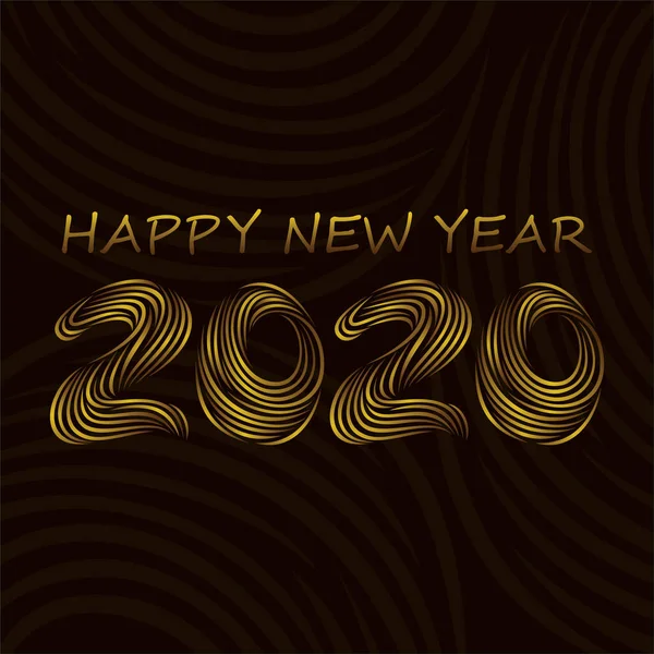 Heureux nouveau design de salutation année 2020 créatif — Image vectorielle