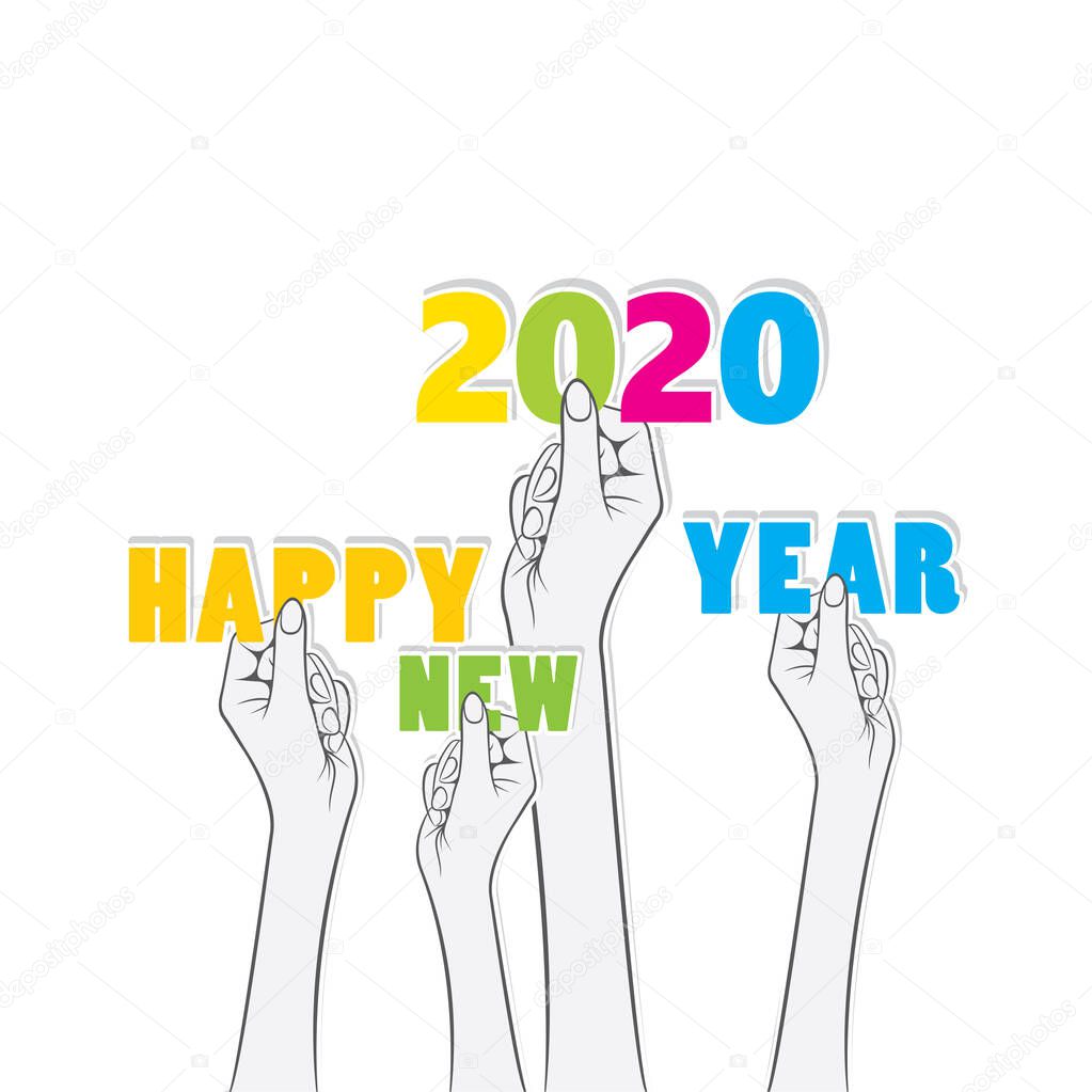 creative new year 2020 greeting design