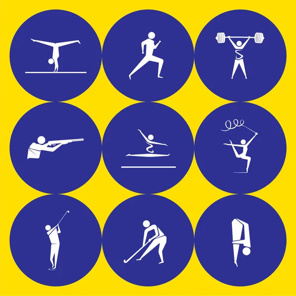 Jeux olympiques d'été icônes de sport set design . — Image vectorielle