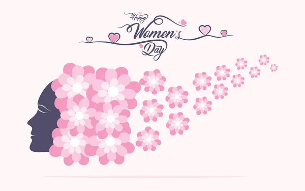 Glad internationell kvinnodag gratulationskort design — Stock vektor