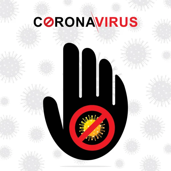 Ikon Coronavirus Dengan Larangan Merah Tanda Tangan 2019 Ncov Novel - Stok Vektor