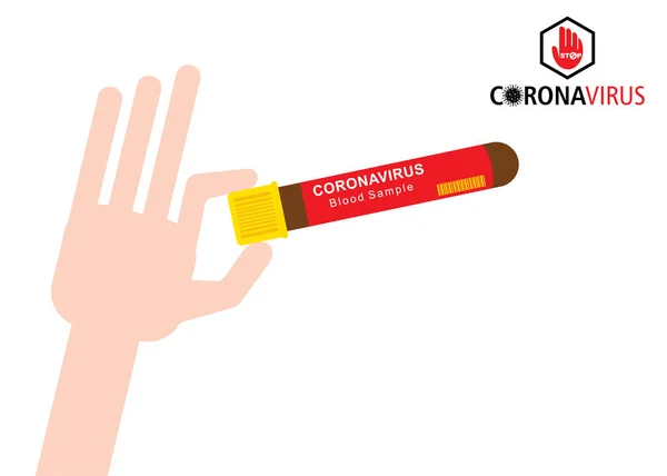 Coronavirus 2019 Ncov Contoh Darah Virus Corona Pecah - Stok Vektor
