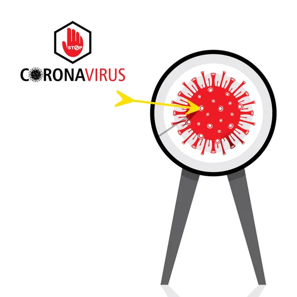 Ikon Coronavirus Pada Badan Pemanah Untuk Mengalahkan Konsep Coronavirus 2019 - Stok Vektor