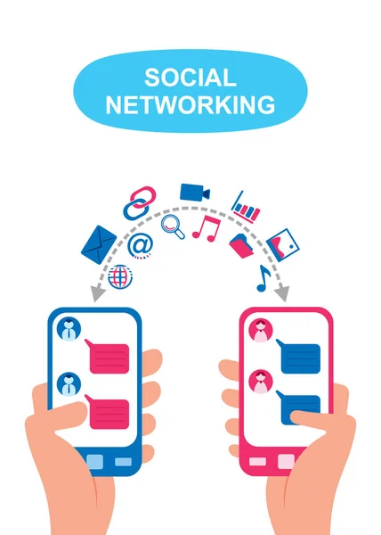 Połączenie Siecią Społecznościową Osoby Łączące Się Całym Świecie Przez Internet — Wektor stockowy
