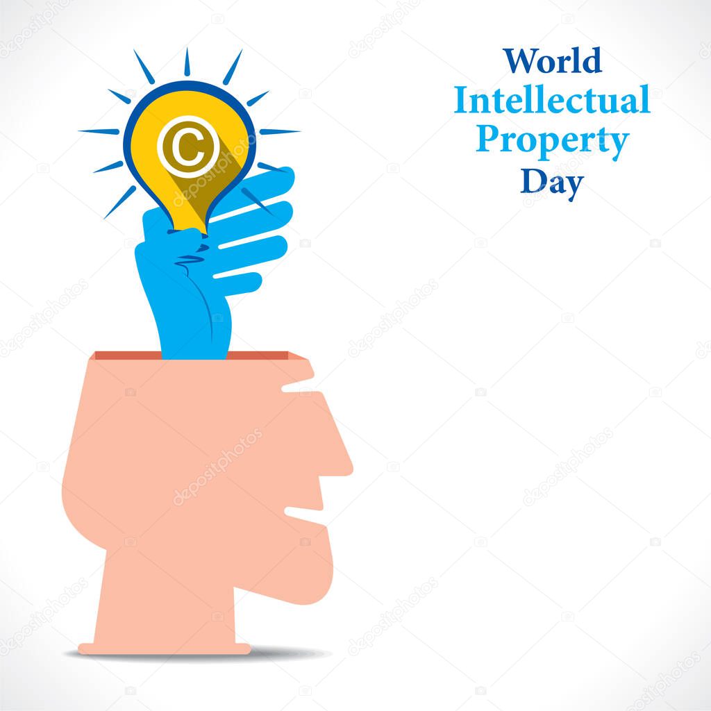 World Intellectual Property Day poster design. Vector illustration background.
