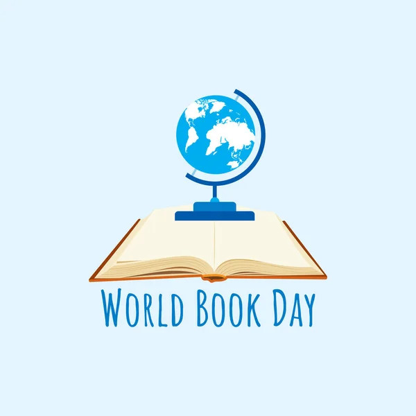 Día Mundial Del Libro Vector Ilustración Ilustración Plana Del Día — Vector de stock