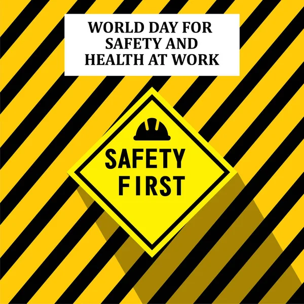 Día Mundial Seguridad Salud Trabajo Vector Ilustración Diseño Póster — Archivo Imágenes Vectoriales