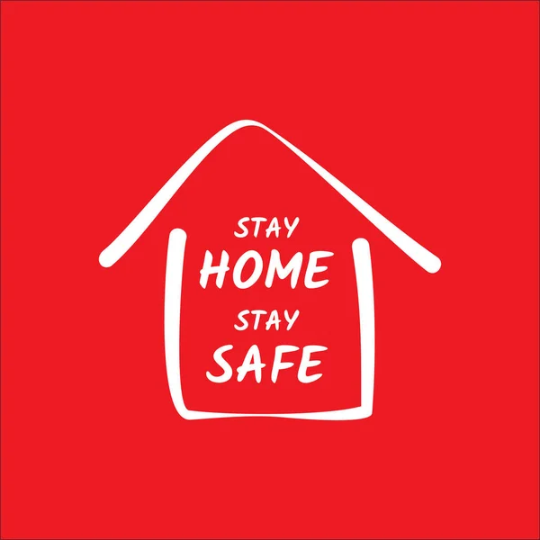 Stay Home Stay Safe Concept Poster Design Illustrazione Vettoriale — Vettoriale Stock