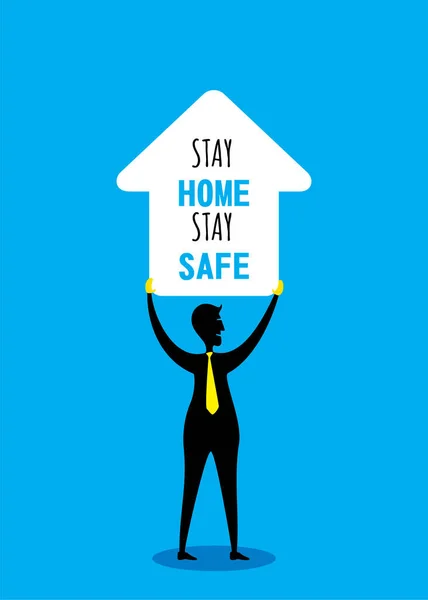 Stay Home Stay Safe Concept Design Illustrazione Vettoriale — Vettoriale Stock