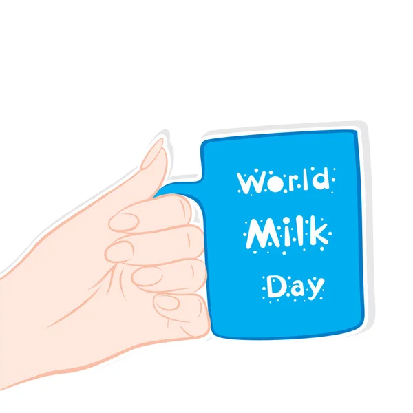 Saludo Del Día Mundial Leche Diseño Pancartas Celebrar Junio Cada — Vector de stock