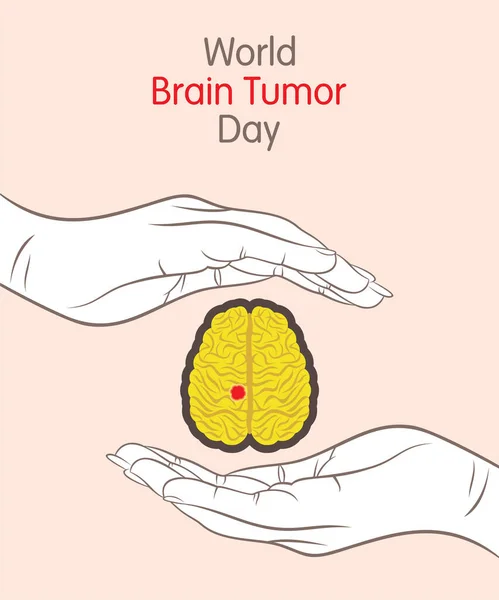 World Brain Tumor Day Vector Illustration Inglés Uso Para Tarjeta — Vector de stock
