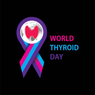 Dünya Tiroid Günü afişi veya poster tasarımı için vektör illüstrasyonu
