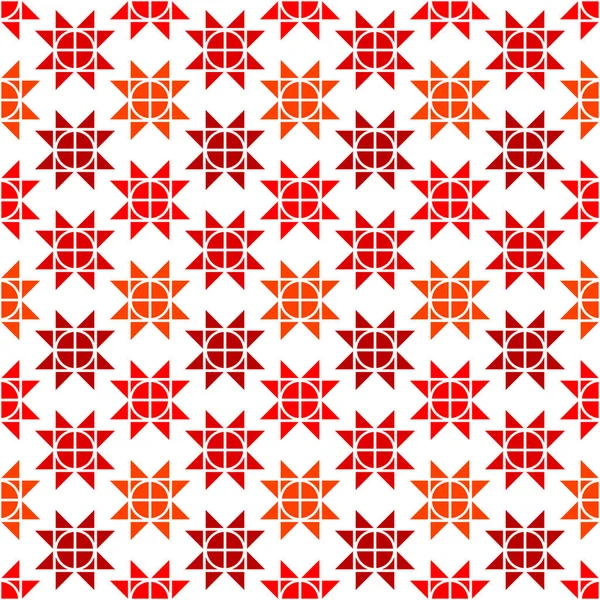 Patrón Sin Costura Pequeñas Estrellas Gráficas Navidad Rojo Naranja — Vector de stock