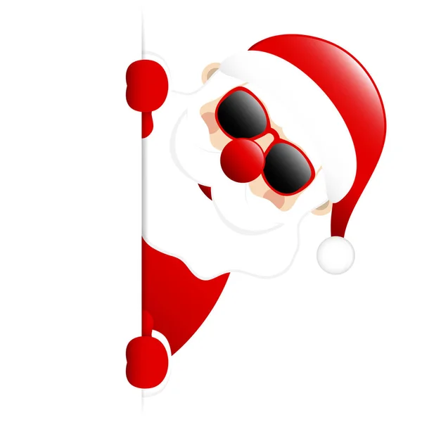 Lunettes Soleil Santa Claus Rouge Foncé Sur Côté Droit Bannière — Image vectorielle