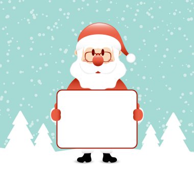 Ormandaki Kar Turkuazında Etiketli Noel Baba