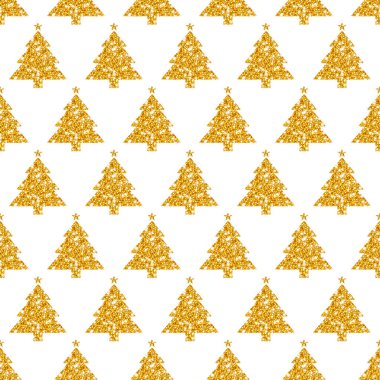 Kusursuz desenli, parlak yıldızlı altın ağaçlar.