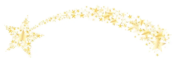 Étoile Tombante Incurvée Avec Queue Faite Grandes Petites Étoiles Brillantes — Image vectorielle