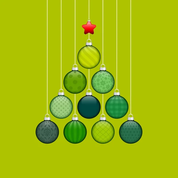 Arbre Noël Abstrait Fait Bulles Avec Motif Vert Clair Argent — Image vectorielle