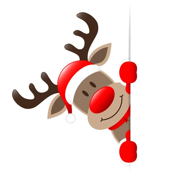 Big Reindeer Left Side Banner - Stok Vektor