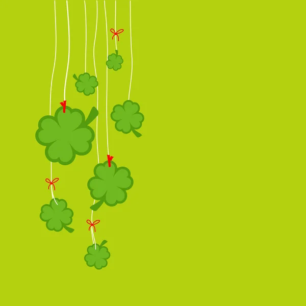 Esquerda Hanging Big Little Shamrocks Verde —  Vetores de Stock