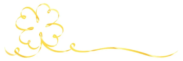 Kalligráfia Egyedülálló Golden Shamrock Szalag Két Örvény — Stock Vector