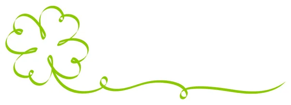 Каліграфія Одномісний Зелений Шемрок Стрічка Дві Завитки — стоковий вектор
