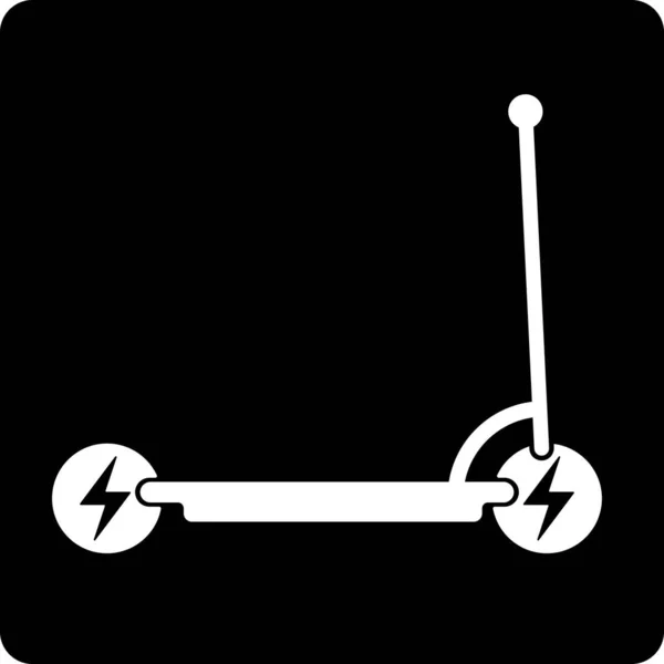 Ellectric scooter ikon i geometrisk och platt stil. — Stock vektor