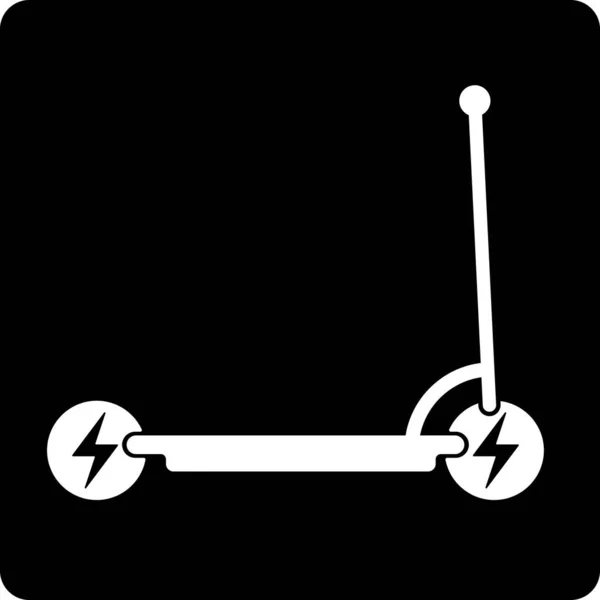Ikona hulajnogi ellektrycznej w stylu geometrycznym i płaskim. — Wektor stockowy