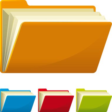 Vektör çizimi. Dizin simgesini farklı renklerde yarı aç.