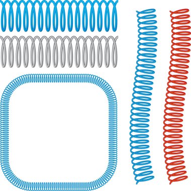 Spiral tel fırça açık ve kapalı formlarda. Üç renk.