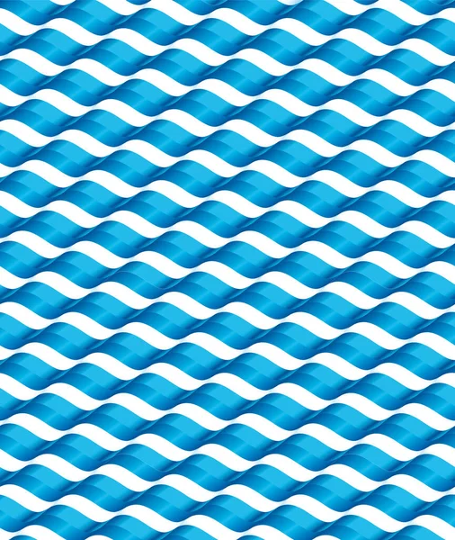 Naadloze golfstructuur in blauwe tinten en wit. — Stockvector