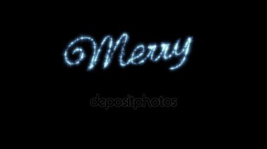 Mutlu Noeller güzel metin animasyonu siyah arka plan üzerine izole. Gökyüzündeki yıldızlar. HD 1080.