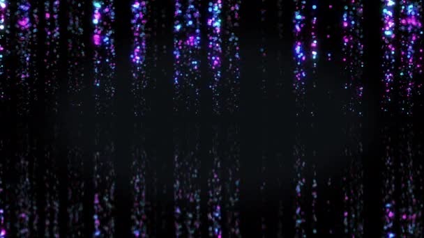 Beautiful Christmas Garland Lights Flickering Bokeh Seamless. Greeting Background Blue Purple Decoration Looped 3d Animation. Merry Christmas Happy New Year Concept. 4k Ultra HD 3840x2160 — Stock Video