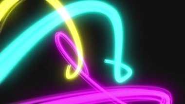 Soyut Gelecek Renk İzleri Kusursuz Akıyor. Güzel Dijital Veri Akımları Uçan Döngülü 3D Animasyon. Işık vuruşları. Dijital ve Teknoloji Konsepti. 4k Ultra Hd 3840x2160