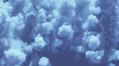 Güzel Kara Fırtına Bulutlarının Üzerinde Uçmak Üst Görünüm Kusursuz. Sonsuz Fırtına Bulutu 'nun Üzerindeki Uçuş 3D Animasyon. 4k Ultra HD 3840x2160