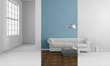 kanepe ile modern oturma odası - İllüstrasyon