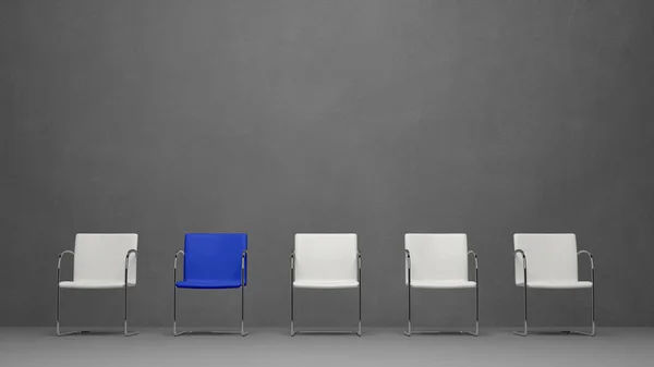 Símbolo Negócio Abstrato Com Cadeiras Brancas Ilustração — Fotografia de Stock